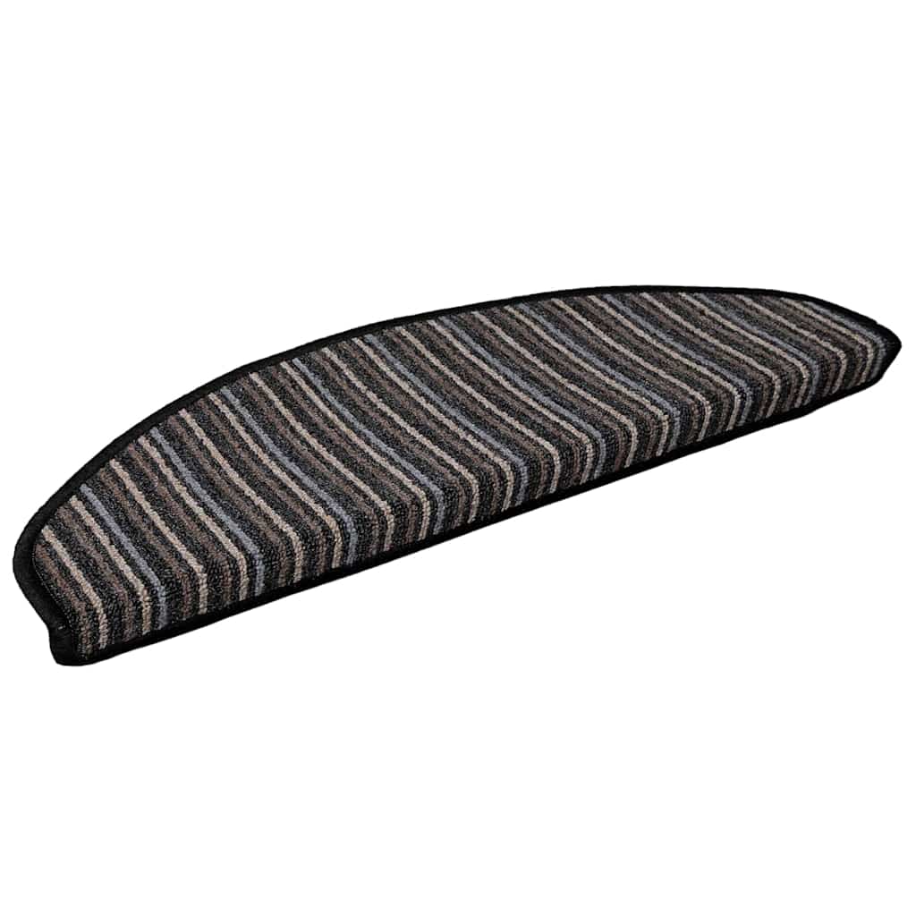 Selvlimende trappematter 15 pcs Antrasitt 65 x 21 x 4 cm