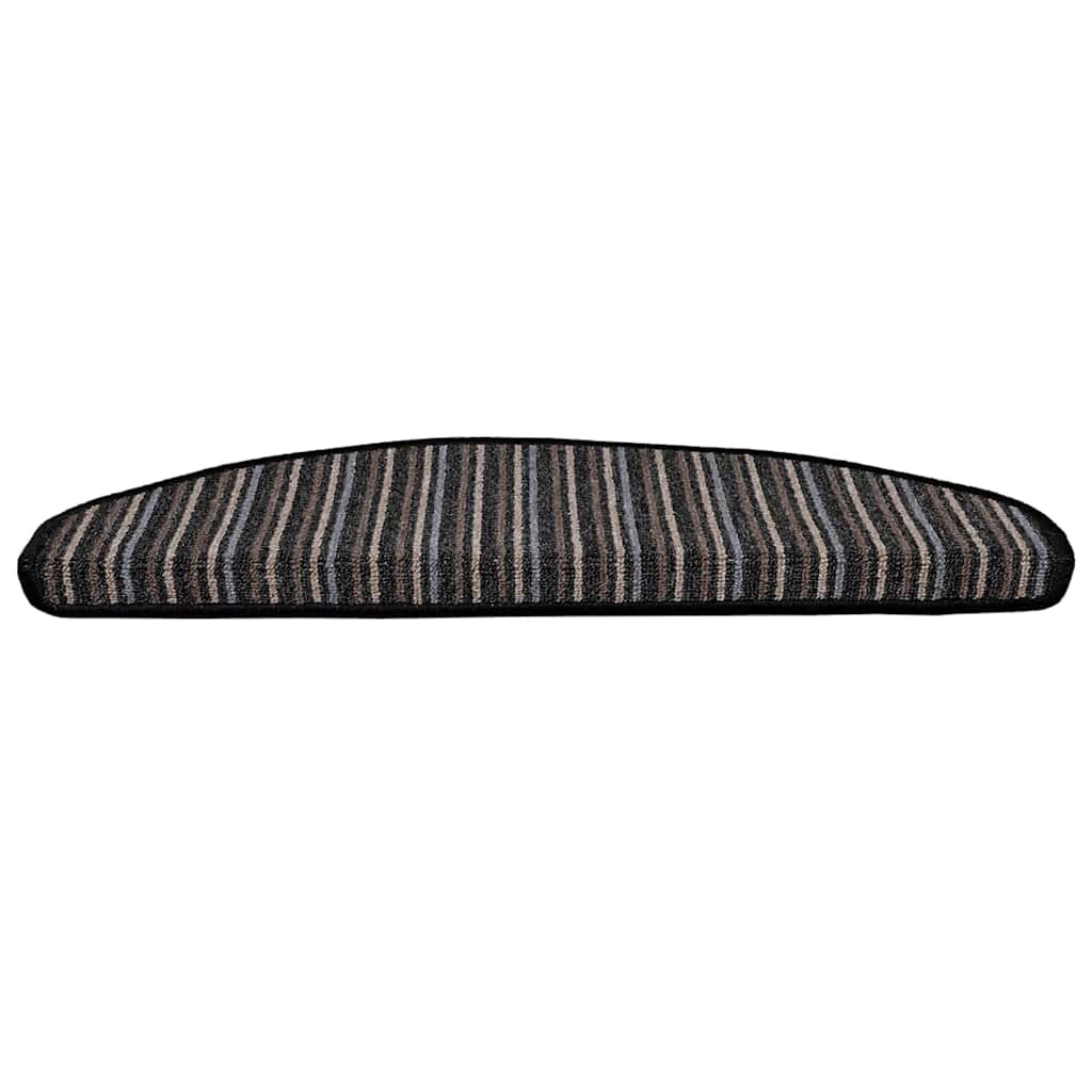 Selvlimende trappematter 15 pcs Antrasitt 65 x 21 x 4 cm