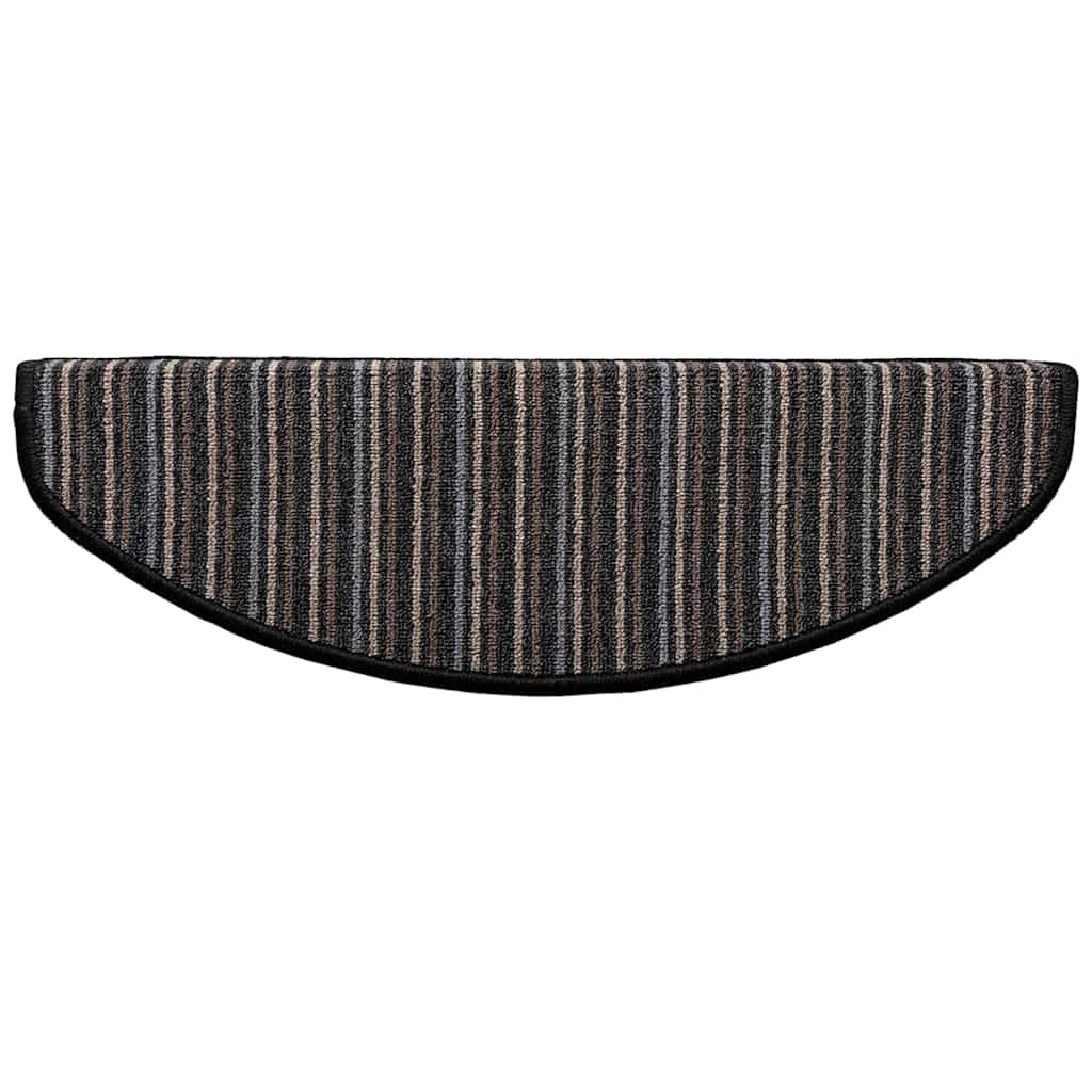 Selvlimende trappematter 15 pcs Antrasitt 65 x 21 x 4 cm