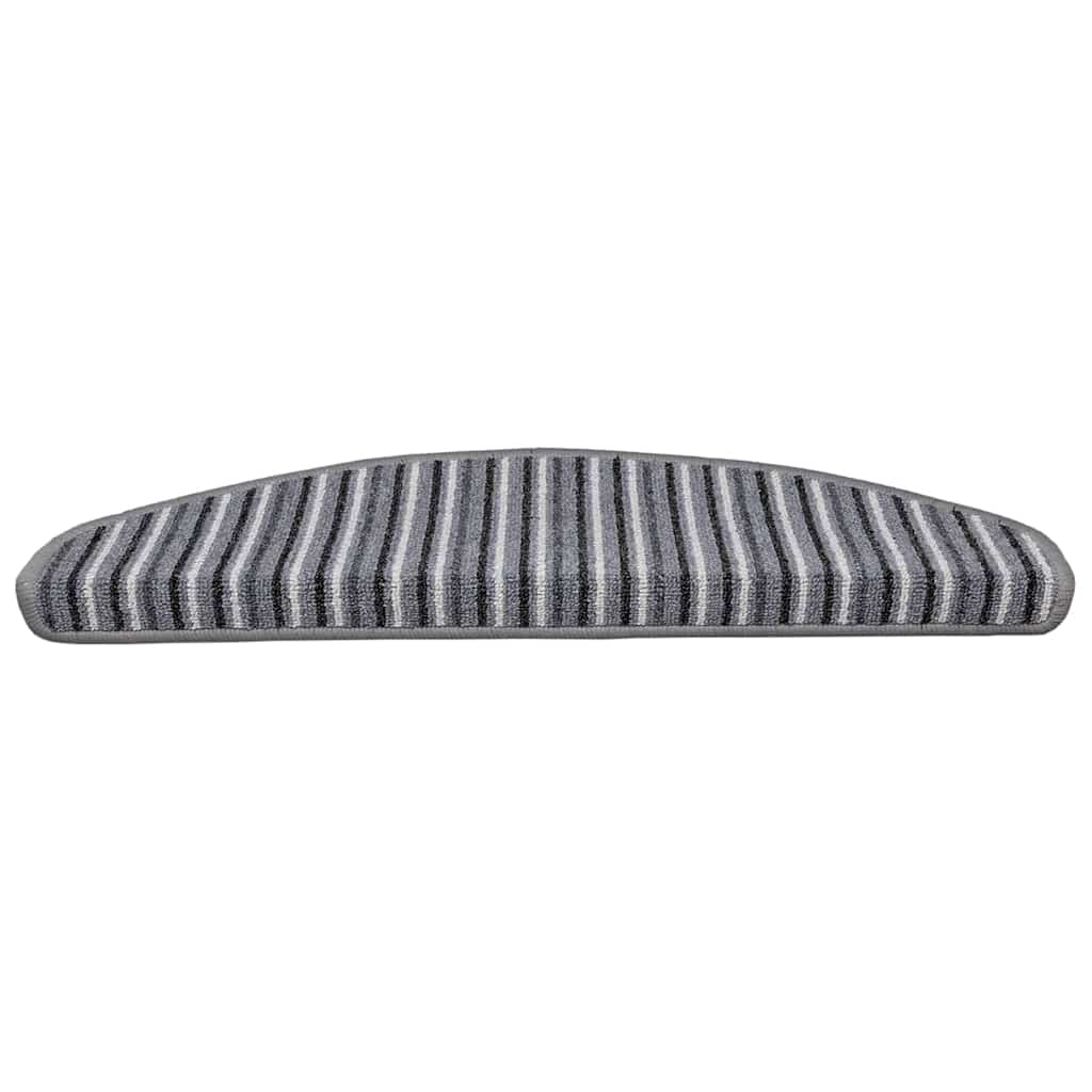 Selvlimende trappematter 15 pcs Grå 65 x 21 x 4 cm