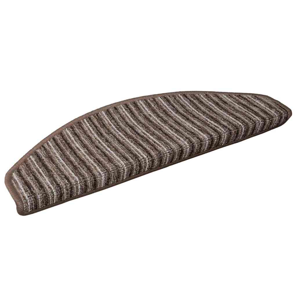 Selvlimende trappematter 15 pcs Brun 65 x 21 x 4 cm