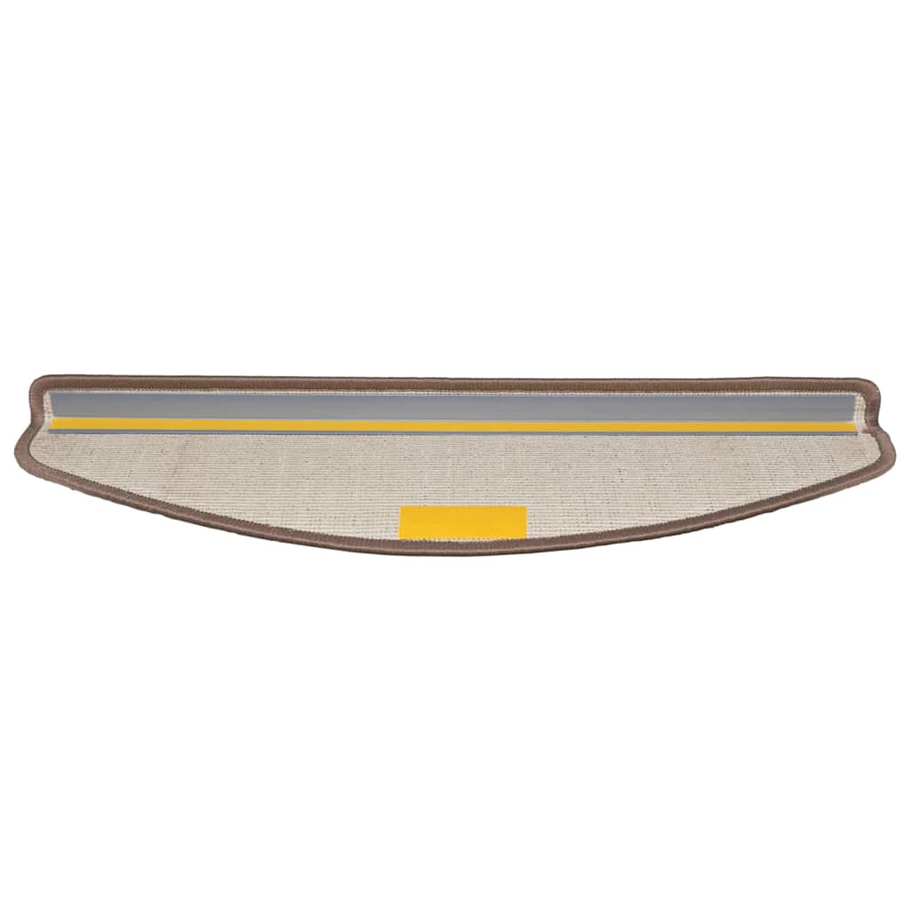Selvlimende trappematter 15 pcs Brun 65 x 21 x 4 cm
