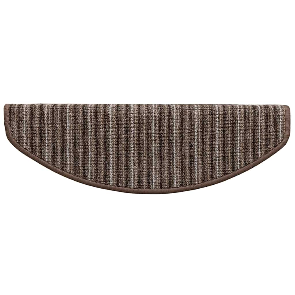 Selvlimende trappematter 15 pcs Brun 65 x 21 x 4 cm