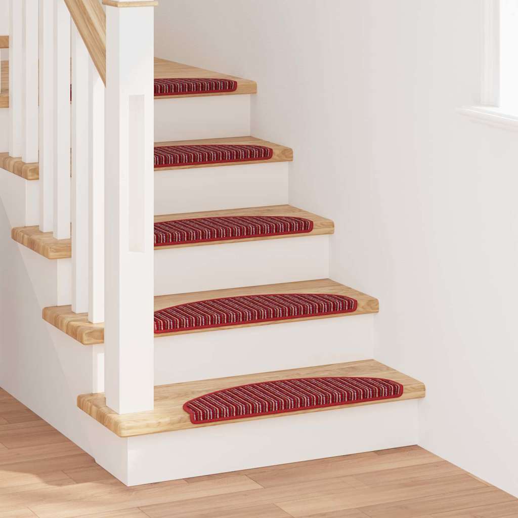 Selvlimende trappematter 15 pcs Rød 65 x 21 x 4 cm