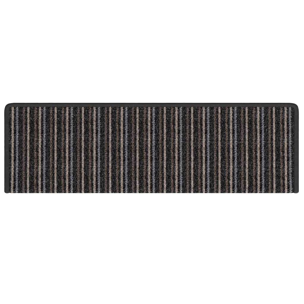Selvlimende trappematter 15 pcs Antrasitt 65 x 21 x 4 cm