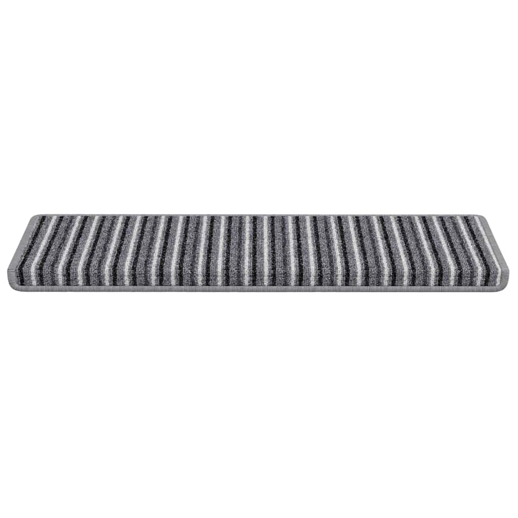 Selvlimende trappematter Stripete 15 pcs Grå 65 x 21 x 4 cm