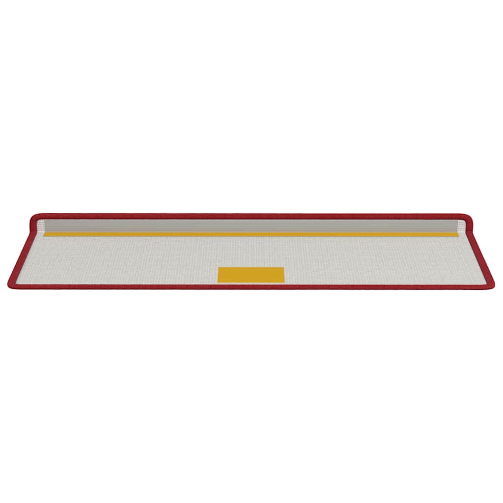 Selvlimende trappematter Stripete 15 pcs Rød 65 x 21 x 4 cm