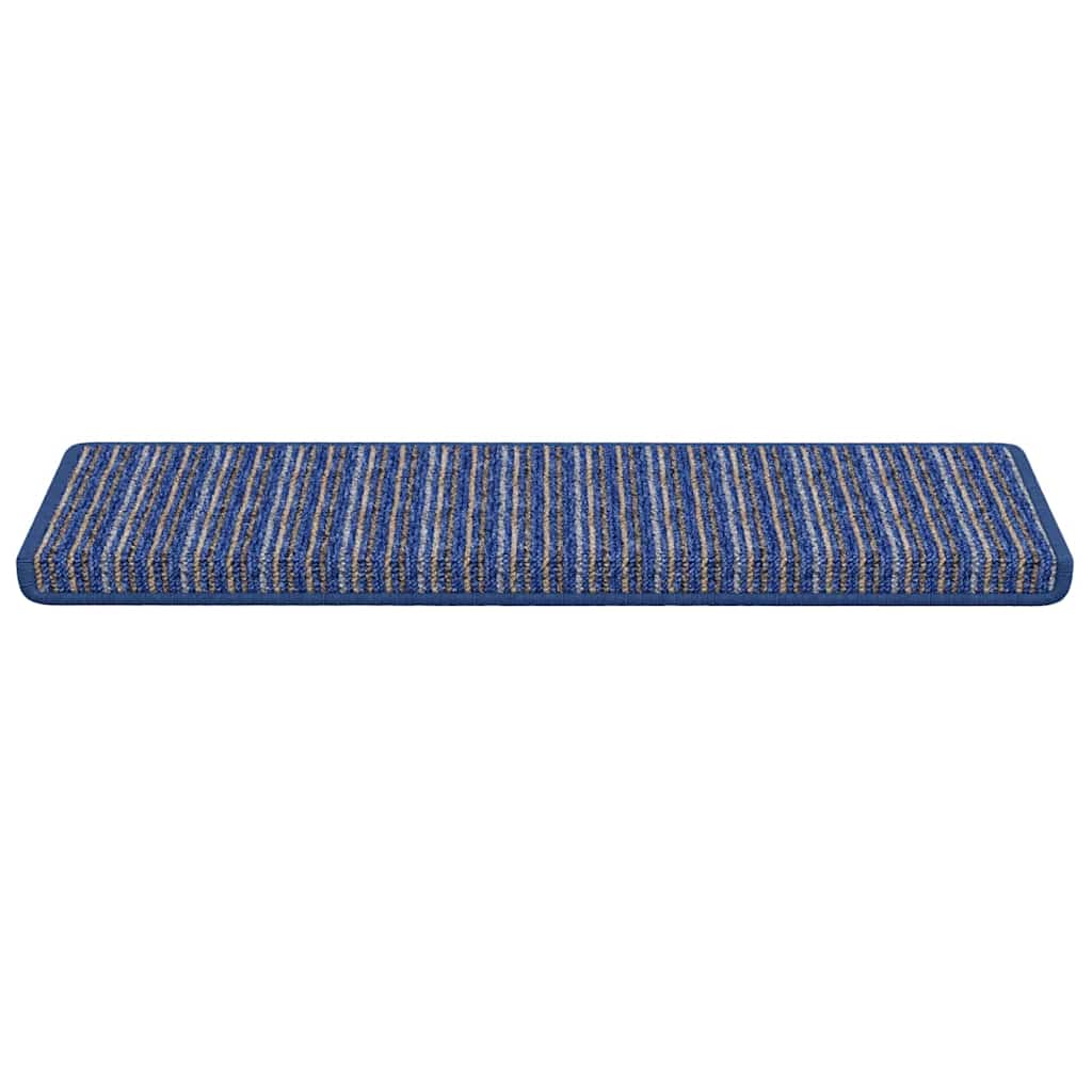 Selvlimende trappematter Stripete 15 pcs Blå 65 x 21 x 4 cm