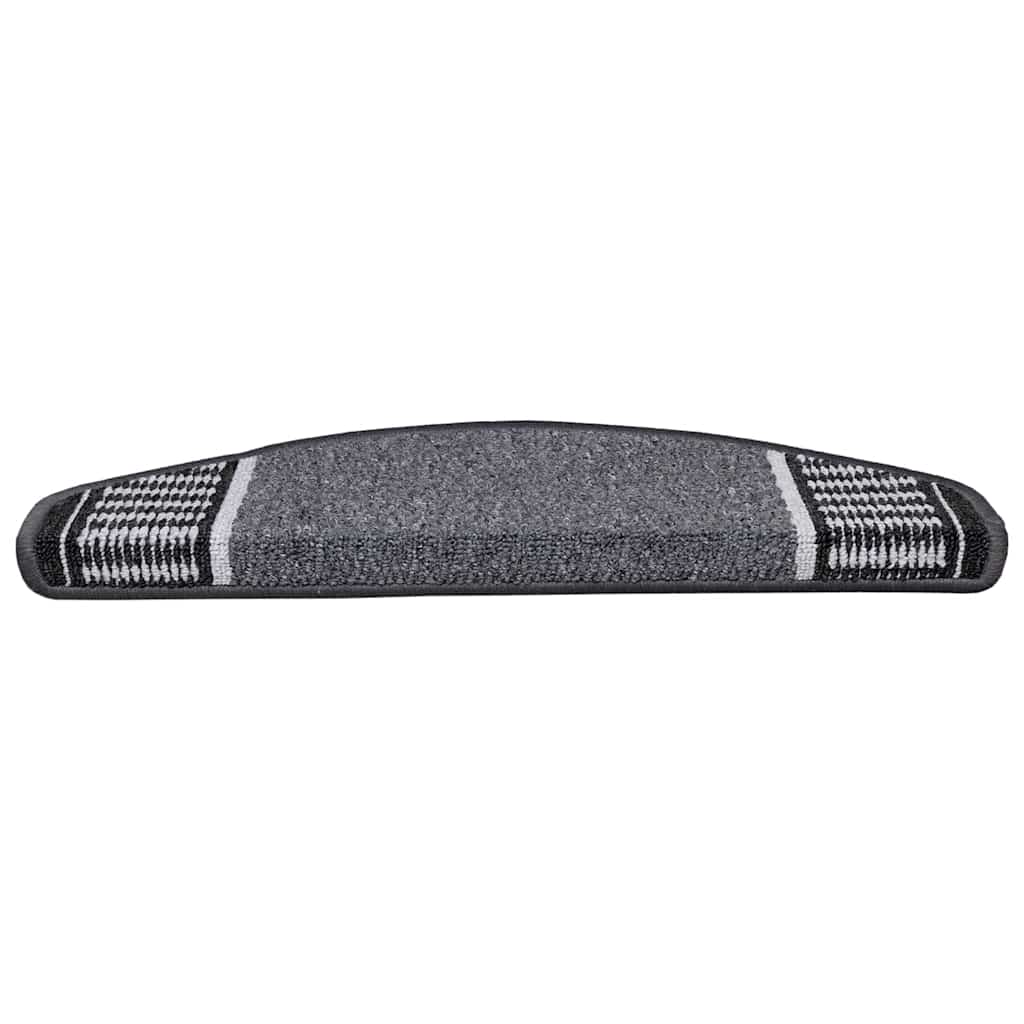 Selvlimende trappematter 15 pcs Antrasitt 65 x 21 x 4 cm