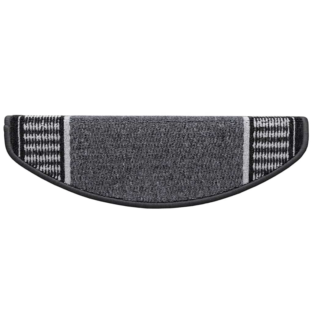 Selvlimende trappematter 15 pcs Antrasitt 65 x 21 x 4 cm