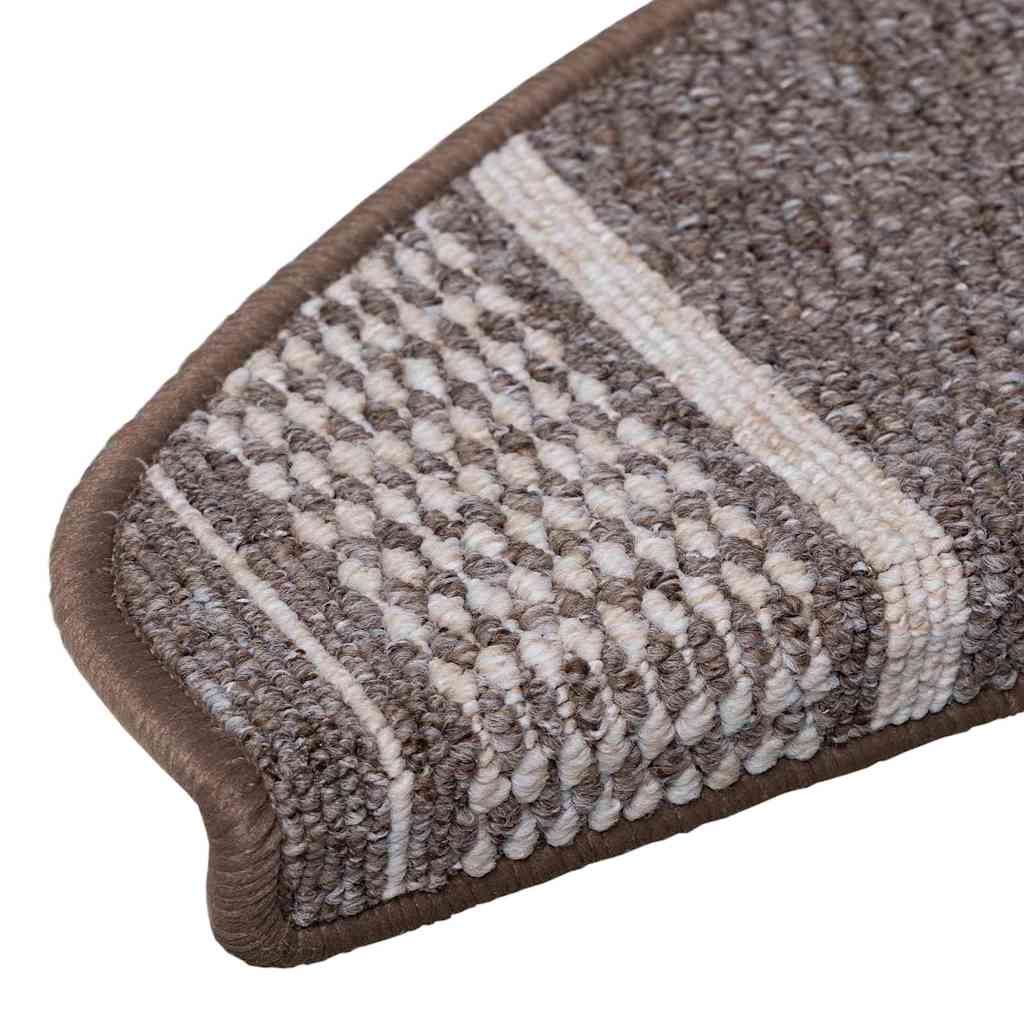 Selvlimende trappematter 15 pcs Brun 65 x 21 x 4 cm