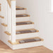 Selvlimende trappematter 15 pcs Brun 65 x 21 x 4 cm