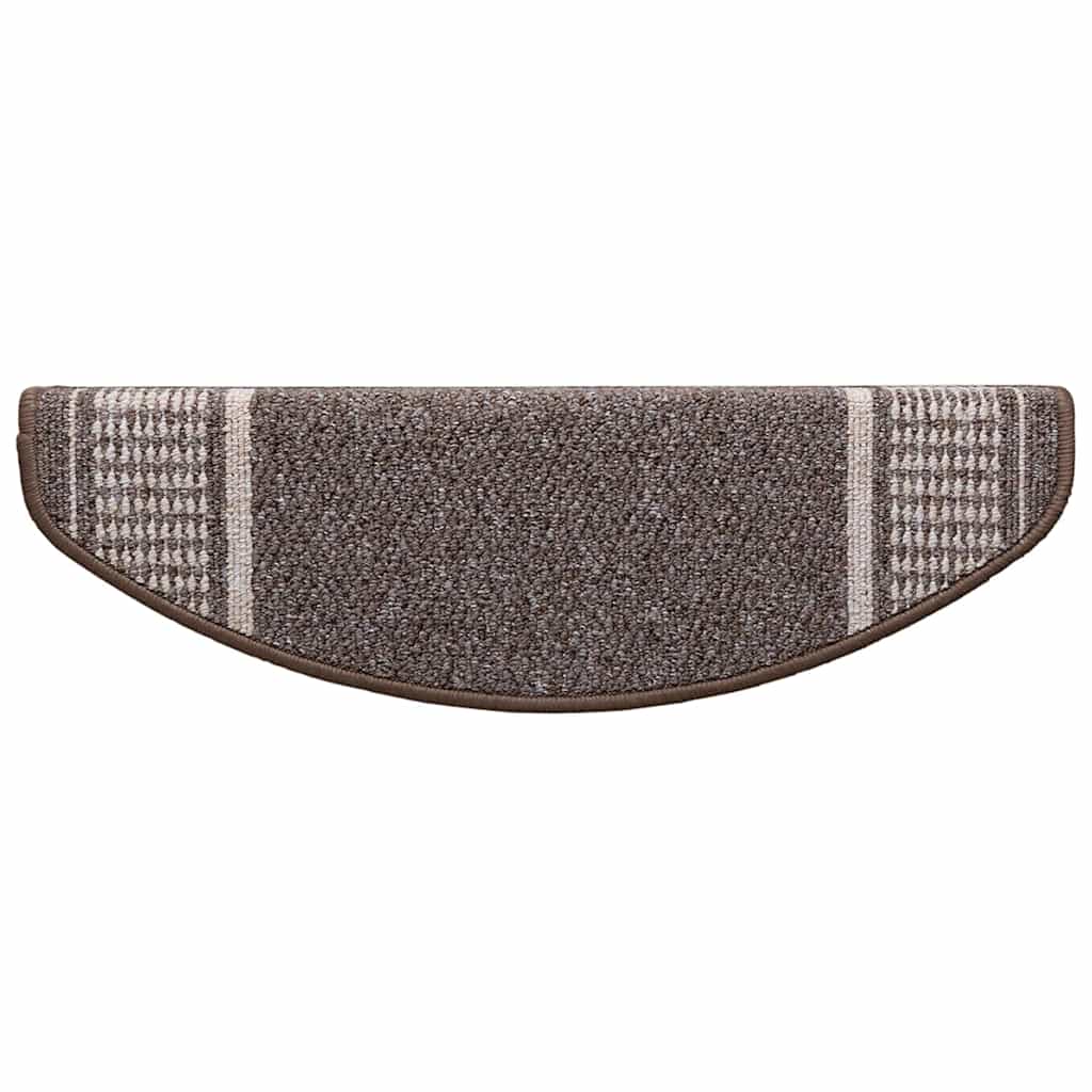 Selvlimende trappematter 15 pcs Brun 65 x 21 x 4 cm