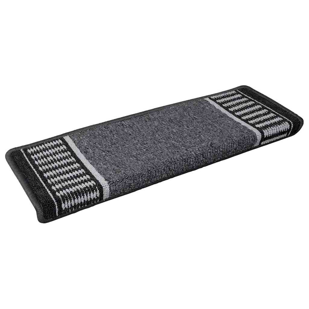 Selvlimende trappematter 15 pcs Antrasitt 65 x 21 x 4 cm