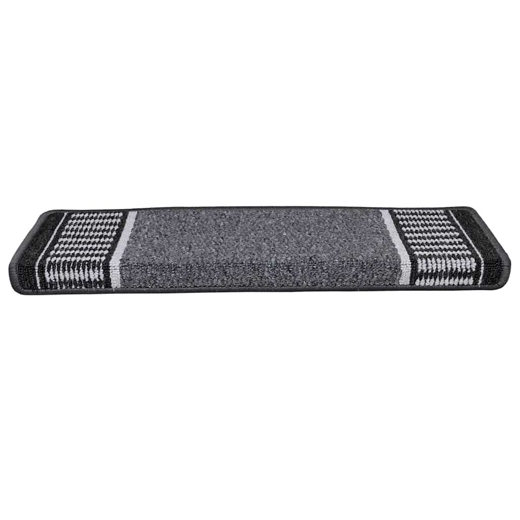 Selvlimende trappematter 15 pcs Antrasitt 65 x 21 x 4 cm
