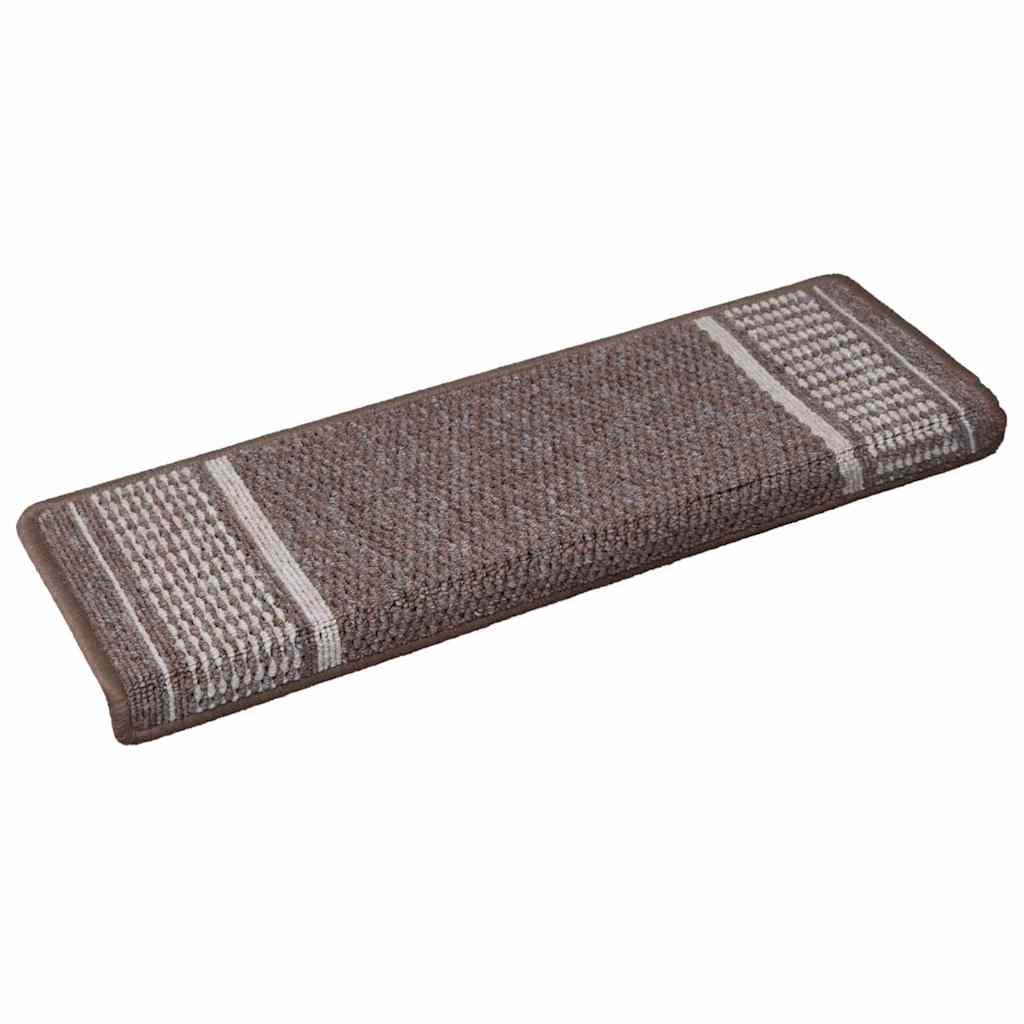 Selvlimende trappematter 15 stk. 65 x 21 x 4 cm Non-Slip Brun