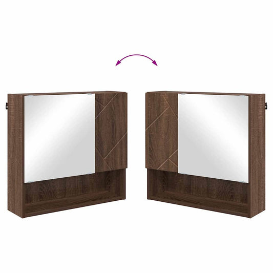 Baderomsinnredningssett 2 pcs Brun Eik Konstruert tre & Metall