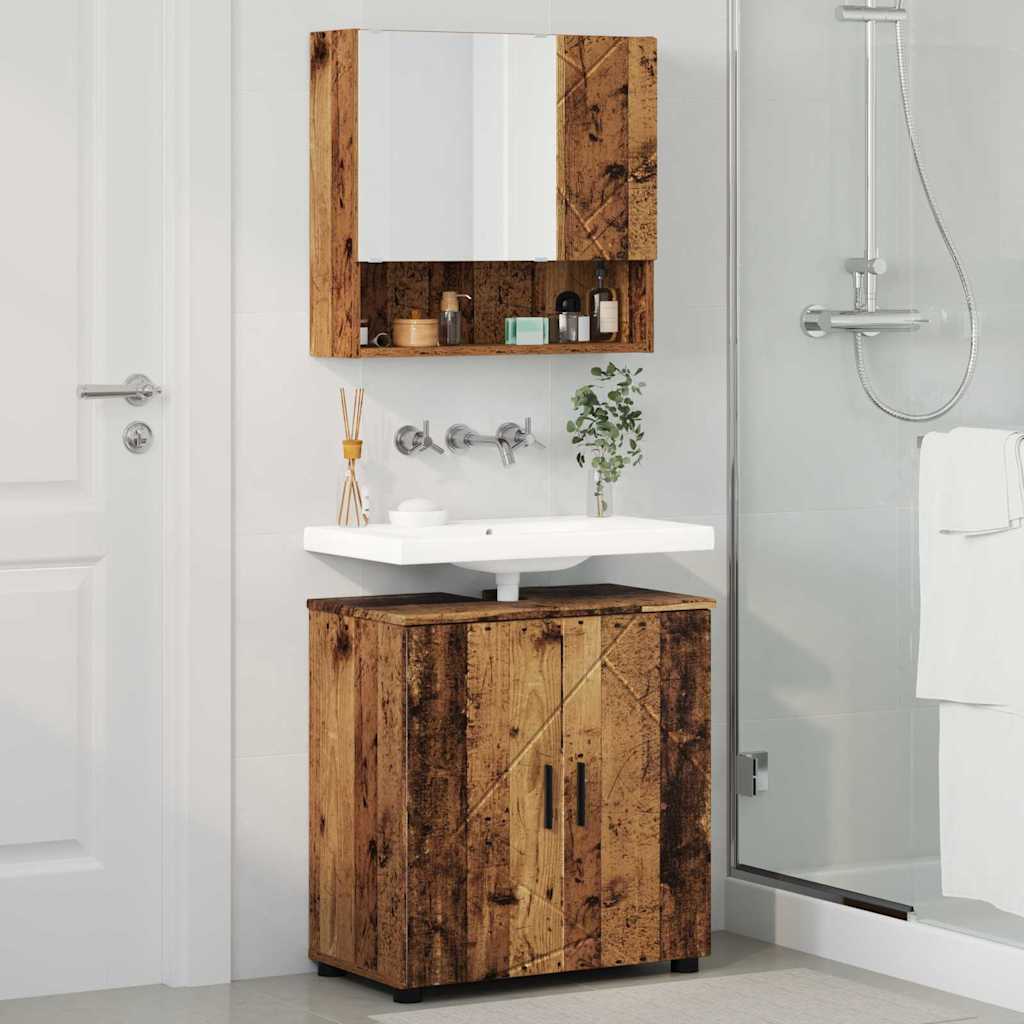 Baderomsinnredningssett 2 stk. Gamle tre 61 x 35 x 64 cm