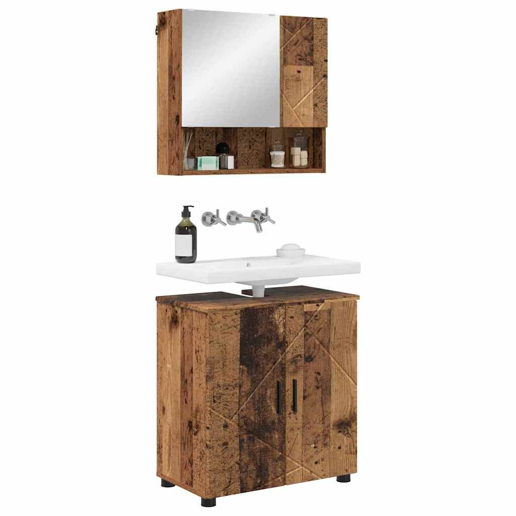 Baderomsinnredningssett 2 stk. Gamle tre 61 x 35 x 64 cm