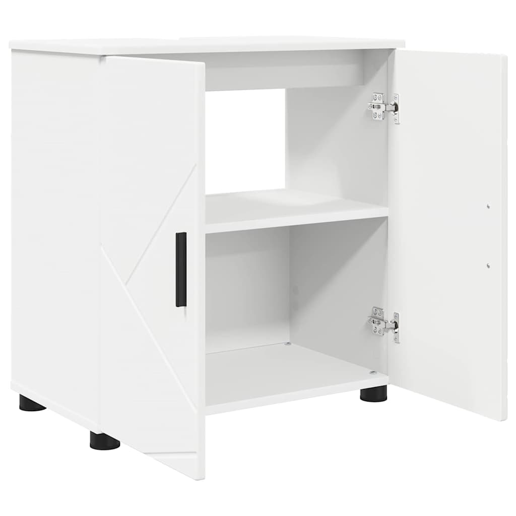Baderomsinnredningssett 3 pcs Hvit Konstruert tre & Metall