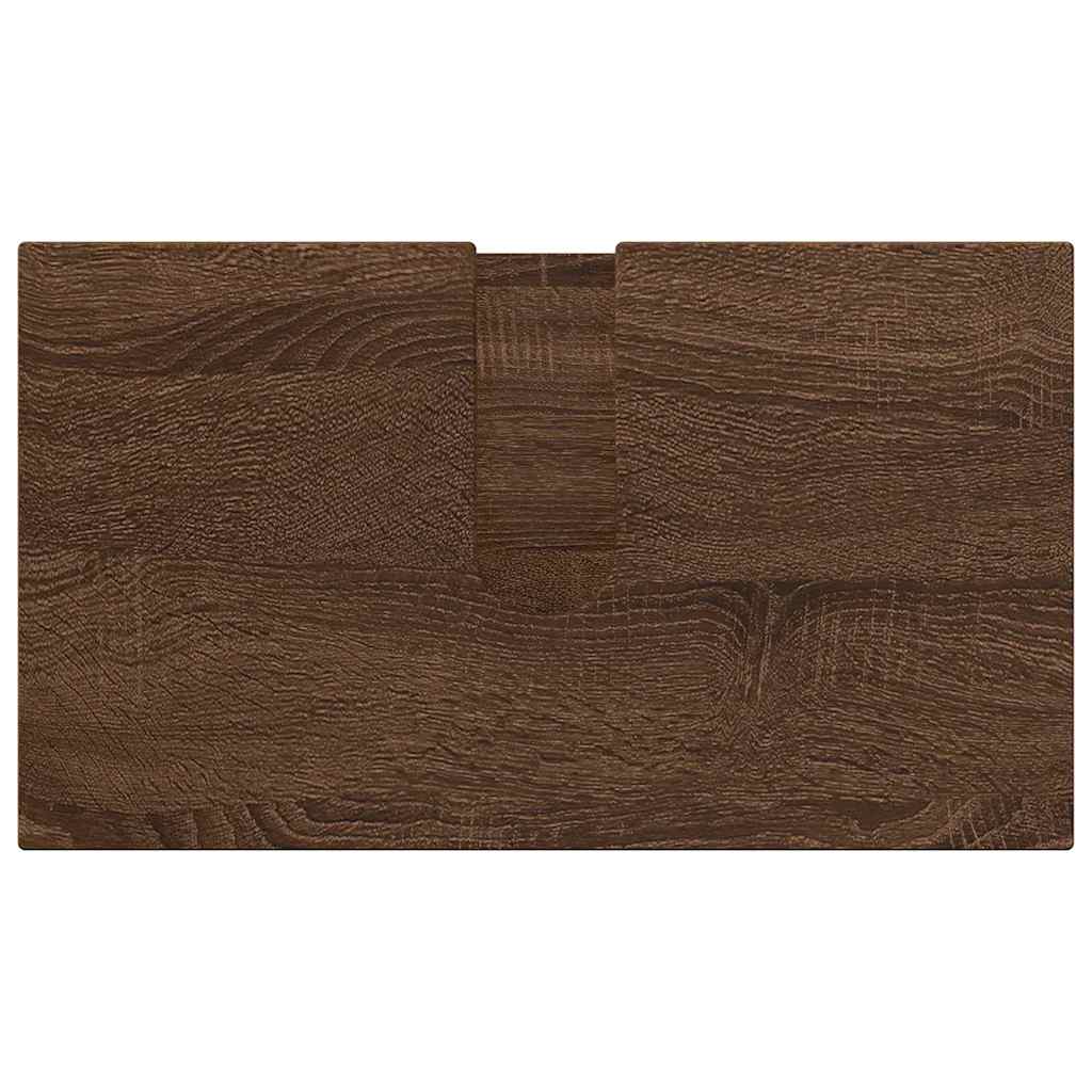 Baderomsinnredningssett med dør 3 pcs brun eik 61 x 35 x 64 cm