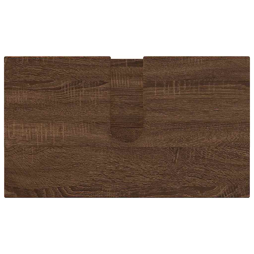 Baderomsinnredningssett med dør 3 pcs brun eik 61 x 35 x 64 cm