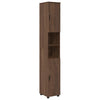Baderomsinnredningssett med dør 4 pcs brun eik 61 x 35 x 64 cm