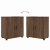 Baderomsinnredningssett med dør 4 pcs brun eik 61 x 35 x 64 cm