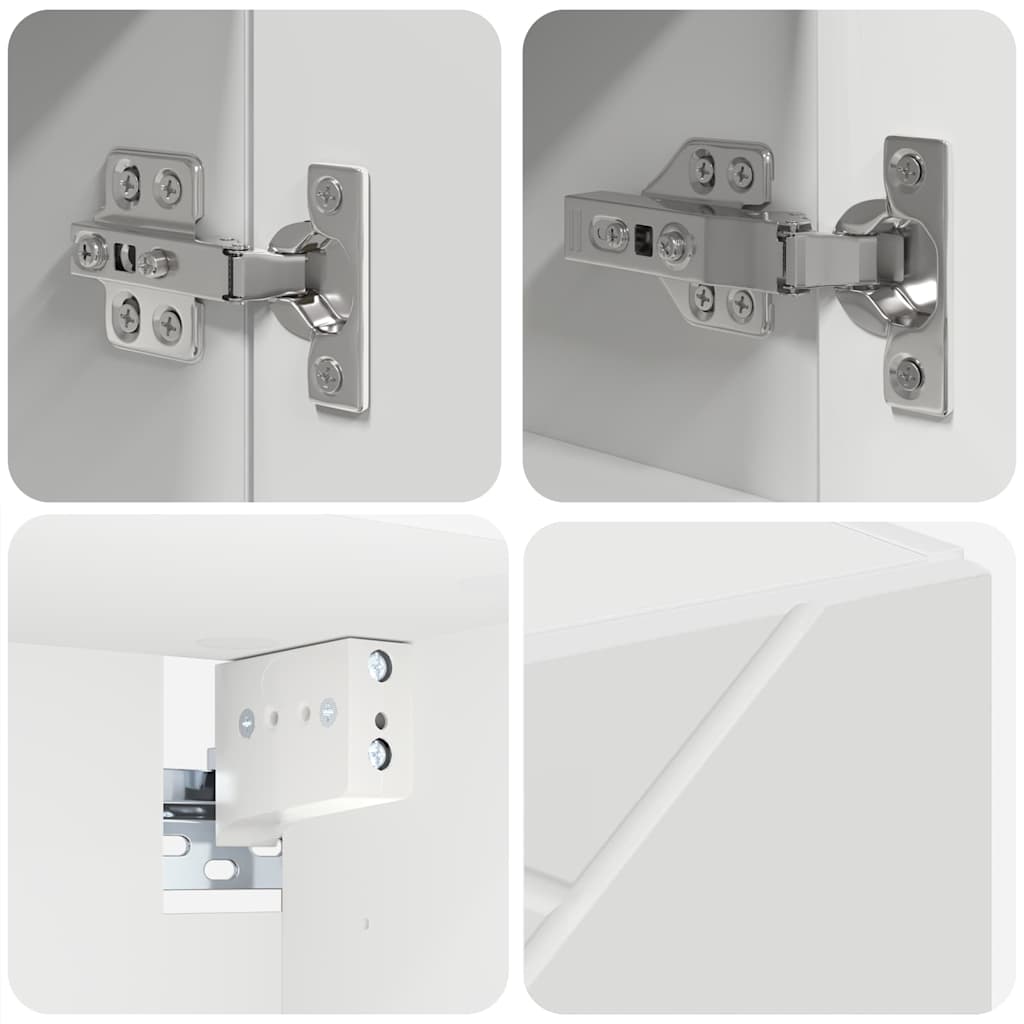 Baderomsinnredningssett 5 pcs Hvit Konstruert tre & Metall