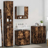 Baderomsinnredningssett med dør 4 pcs Røkt eik 61 x 35 x 64 cm