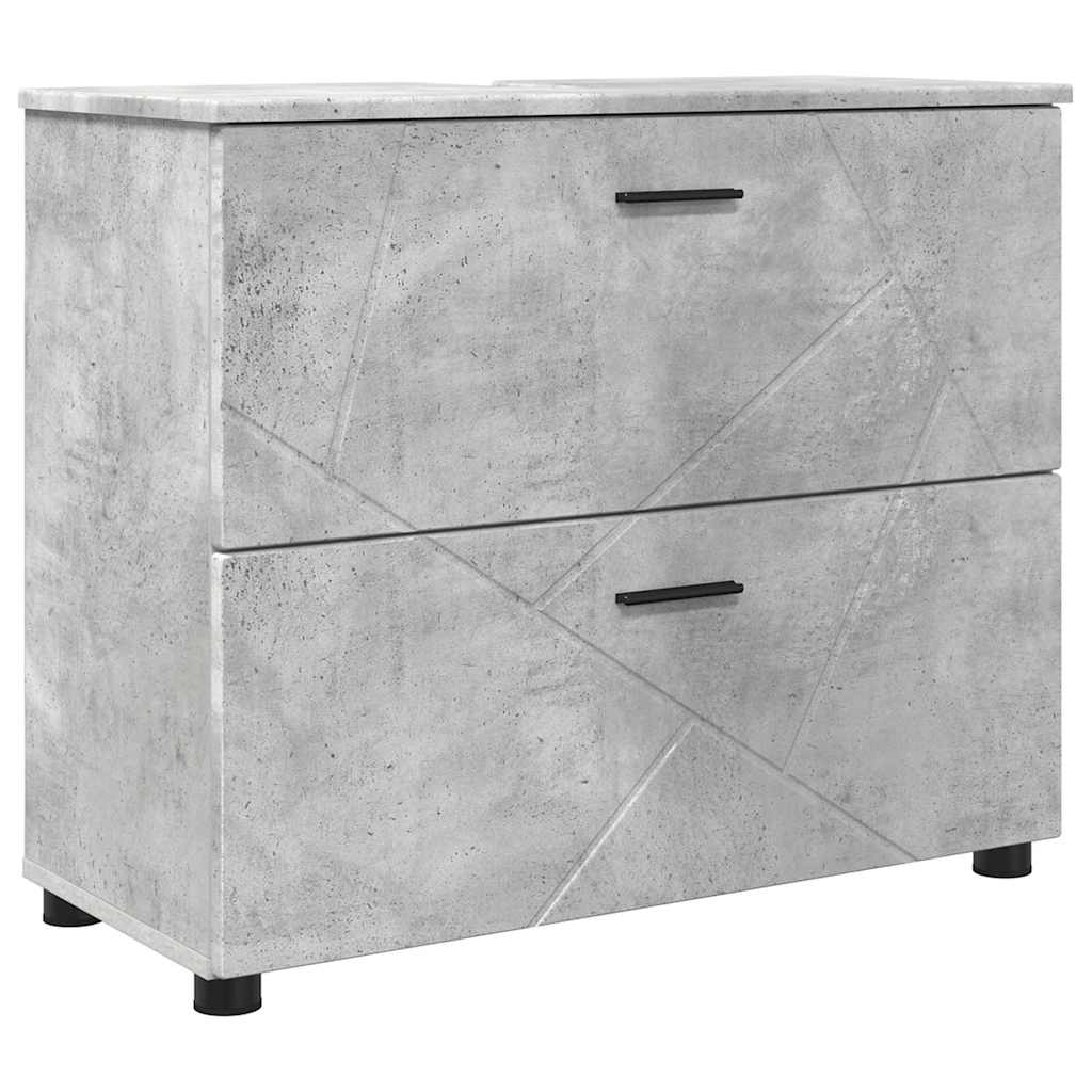 Baderomsinnredningssett 2 pcs Betonggrå 76.5 x 35 x 64 cm