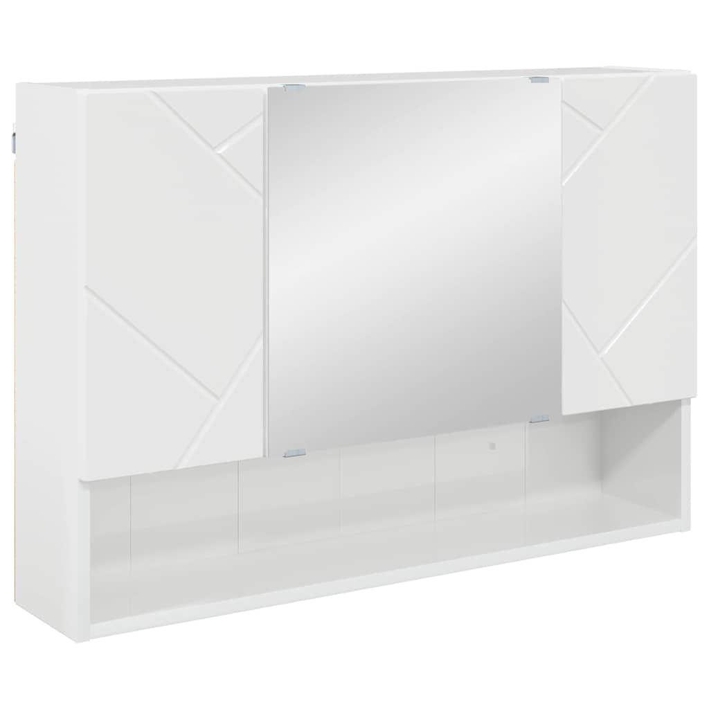 Baderomsinnredningssett 2 pcs Høyglans hvit 76.5 x 35 x 64 cm