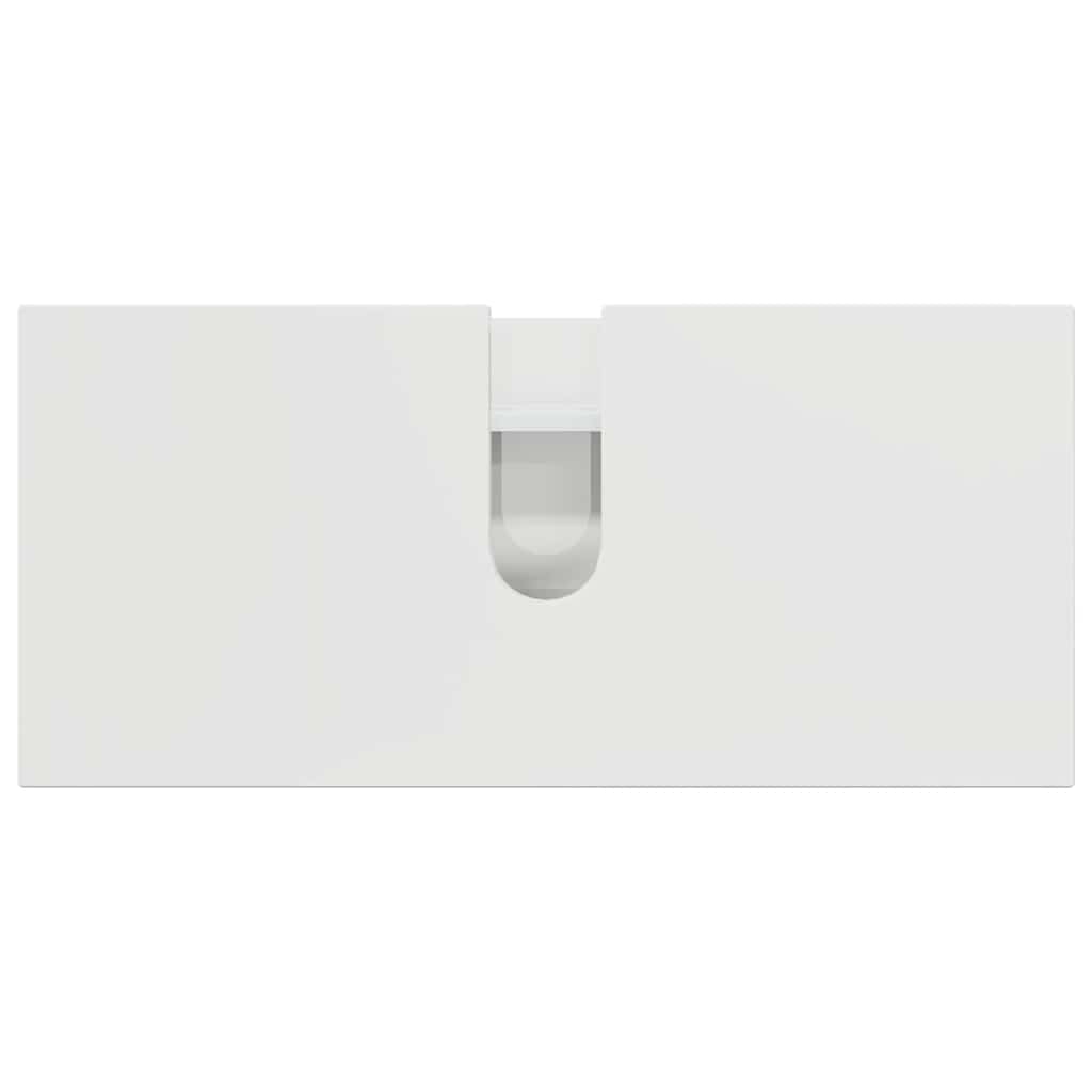 Baderomsinnredningssett 2 pcs Høyglans hvit 76.5 x 35 x 64 cm