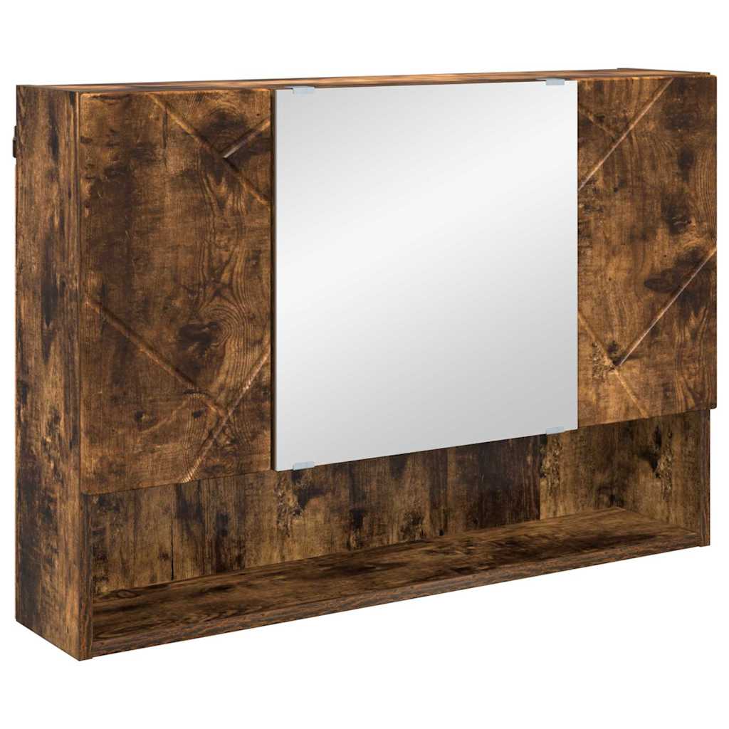 Baderomsinnredningssett 2 pcs Røkt eik 76.5 x 35 x 64 cm