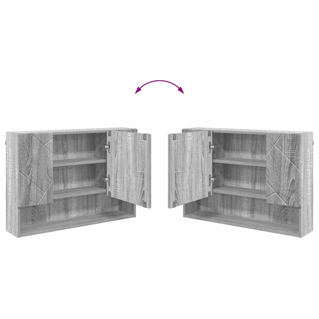 Baderomsinnredningssett 2 pcs Grå sonoma 76.5 x 35 x 64 cm