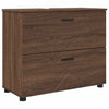 Baderomsinnredningssett 2 pcs brun eik 76.5 x 35 x 64 cm