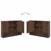 Baderomsinnredningssett 2 pcs brun eik 76.5 x 35 x 64 cm