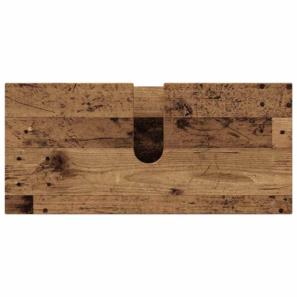 Baderomsinnredningssett 2 pcs Gammelt tre 76.5 x 35 x 64 cm