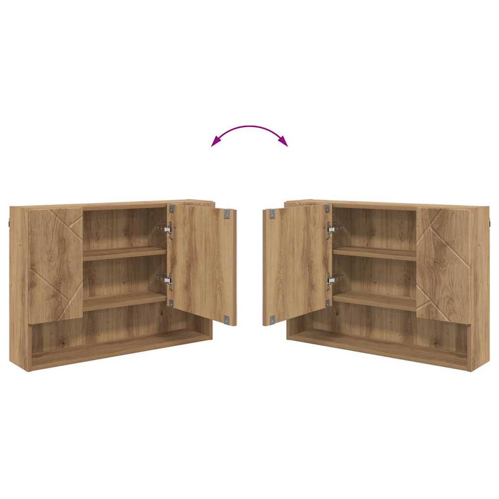 Baderomsinnredningssett 2 pcs artisan eik 76.5 x 35 x 64 cm