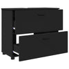 Baderomsinnredningssett med skuff 3 pcs Svart 76.5 x 35 x 64 cm