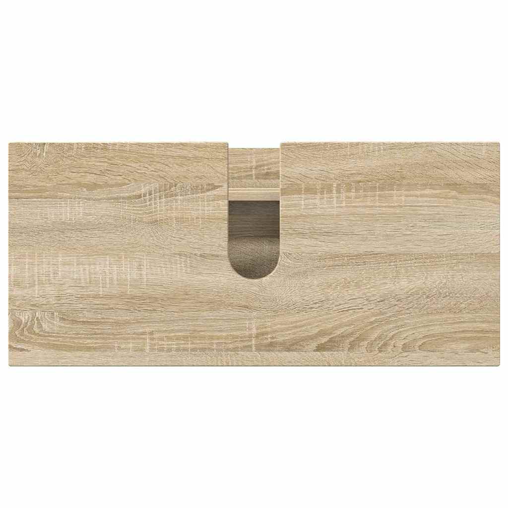 Baderomsinnredningssett 3 pcs Sonoma eik 76.5 x 35 x 64 cm