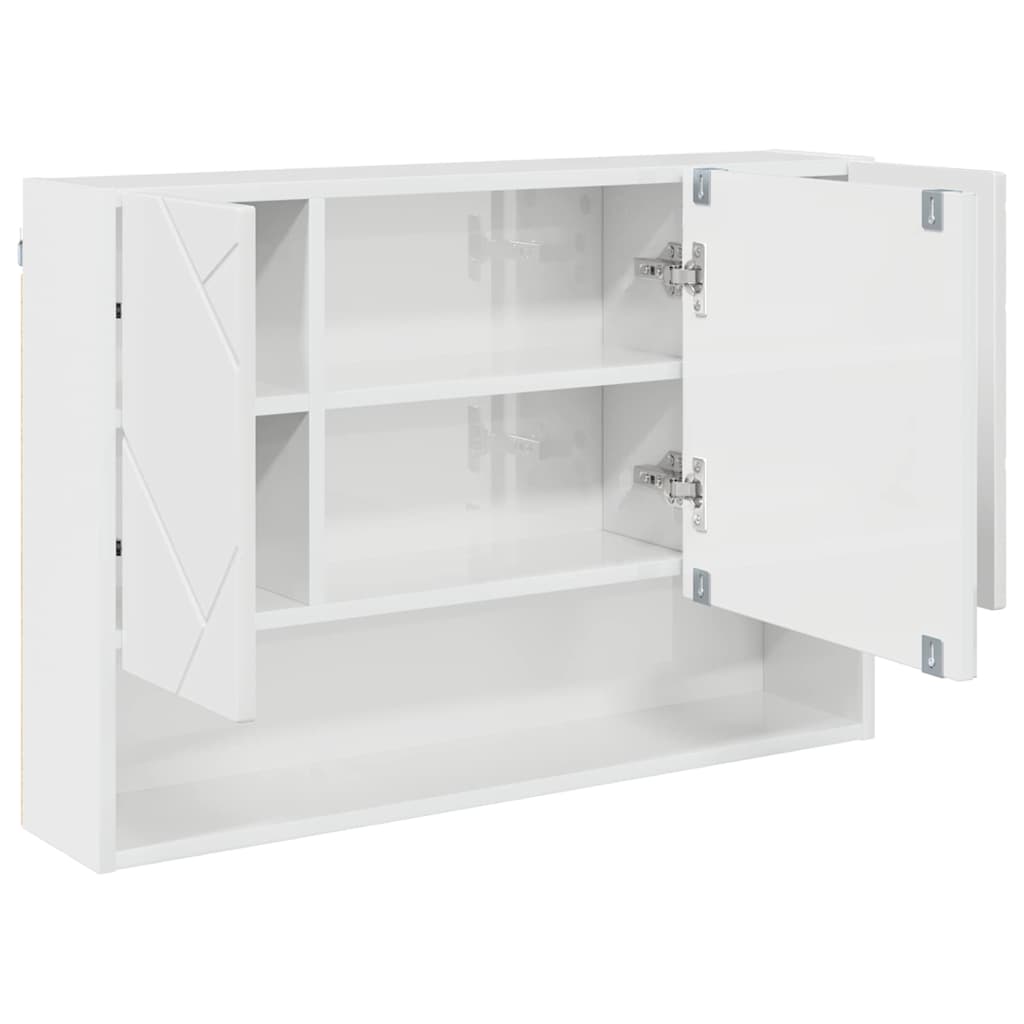 Baderomsinnredningssett 3 pcs Høyglans hvit 76.5 x 35 x 64 cm