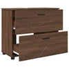 Baderomsinnredningssett 3 pcs brun eik 76.5 x 35 x 64 cm