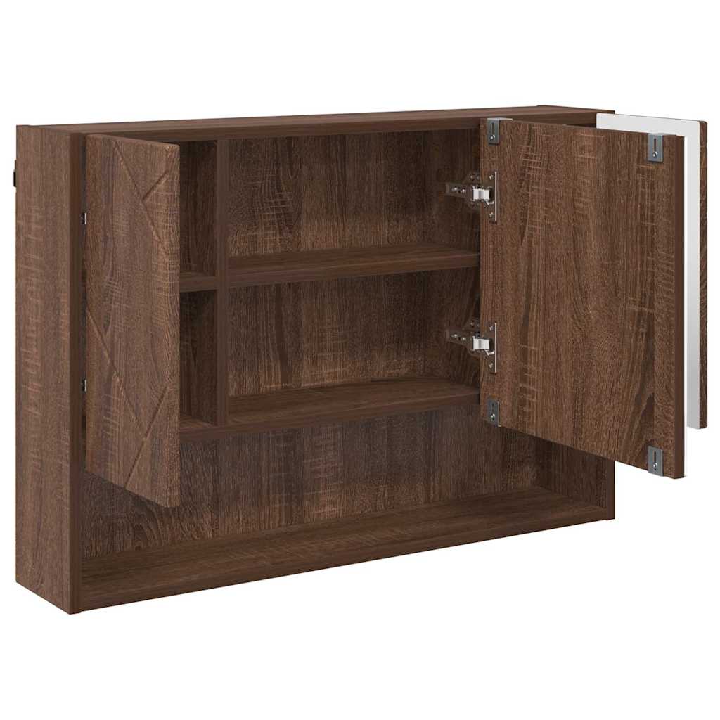 Baderomsinnredningssett 3 pcs brun eik 76.5 x 35 x 64 cm