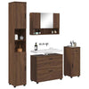 Baderomsinnredningssett med dør 4 pcs brun eik 30 x 35 x 192 cm