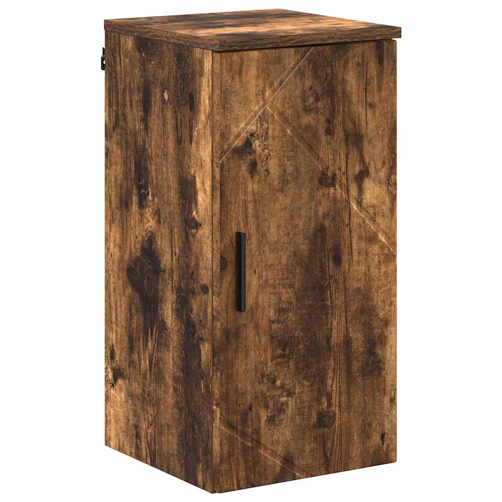 Baderomsinnredningssett med dør 5 pcs Røkt eik 30 x 35 x 192 cm