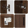 Baderomsinnredningssett med dør 4 pcs brun eik 30 x 35 x 192 cm
