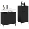 Baderomsinnredningssett med skuff 2 pcs Svart 39.5 x 36 x 88 cm