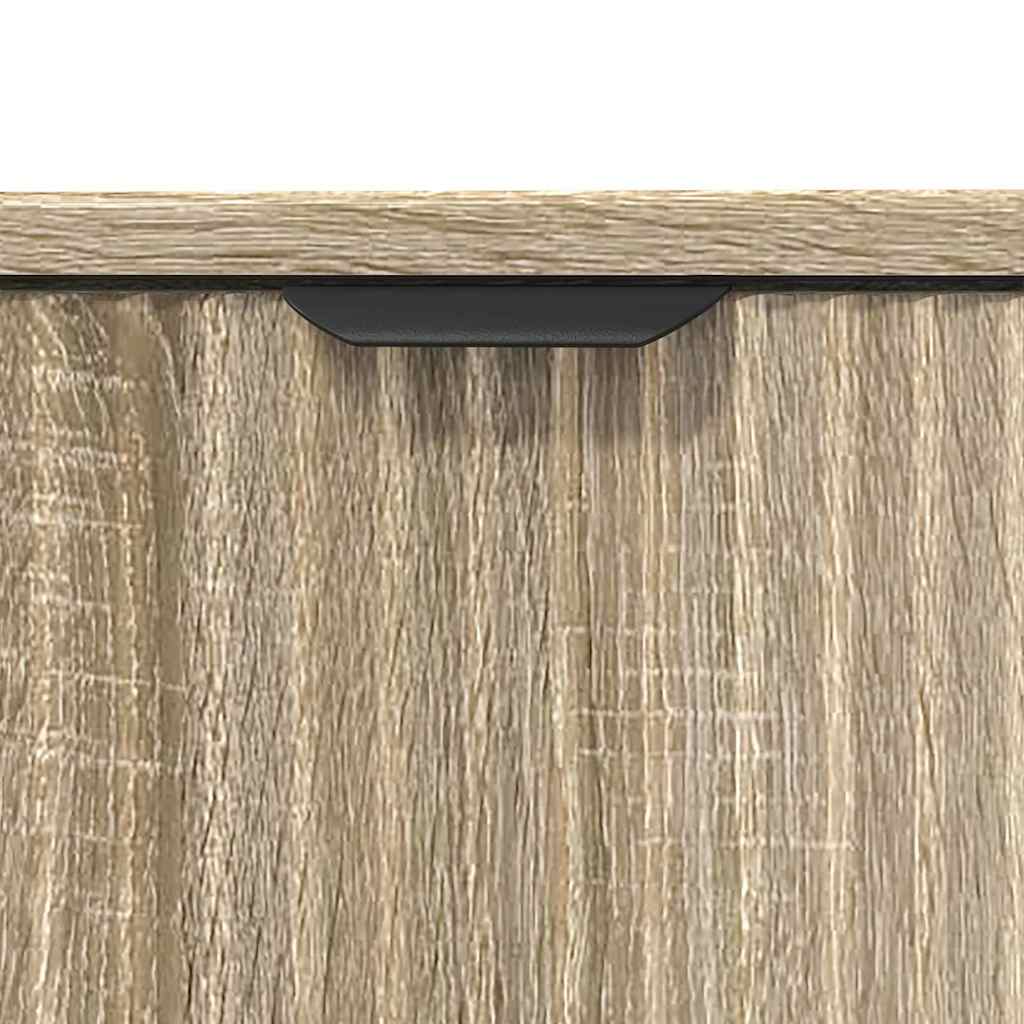 Baderomsinnredningssett 2 pcs Sonoma eik Ingeniørtre og metall