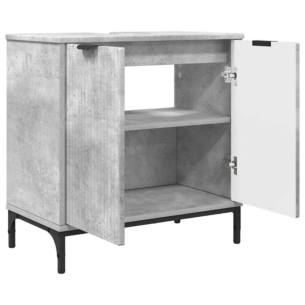 Baderomsinnredningssett 2 pcs Betonggrå 39.5 x 36 x 88 cm